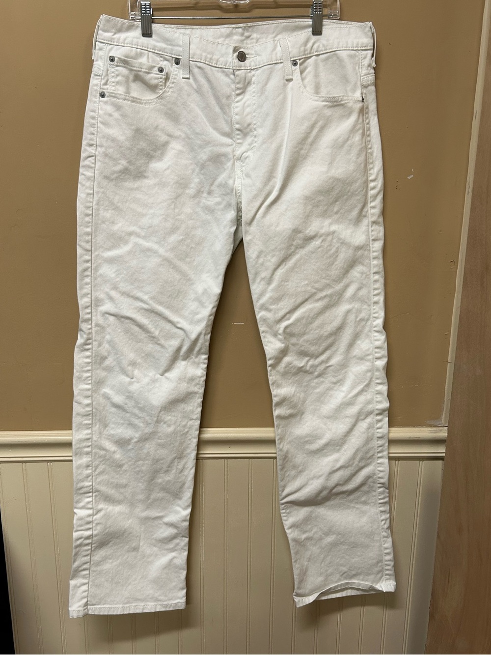 Levis 569 Mens 34x33 White Loose Straight Jeans